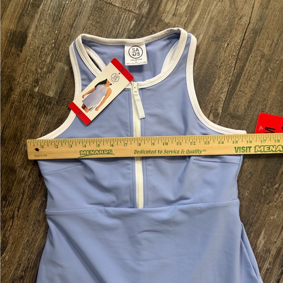 Sage Women's Size Medium Blue and White Athletic Dress With Shorts NWT - Picture 5 of 9